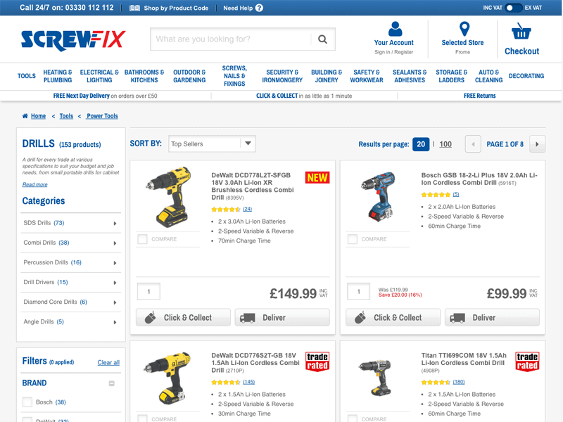 Screwfix screen shot